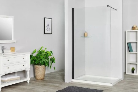 Paravan de dus - Paravan de dus tip Walk-in 70×200 cm 8 mm profil negru mat