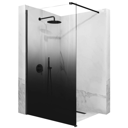Paravan de dus - Paravan de dus / Perete de dus Walk in Rea Aero Ombre 110×195 cm sticla fumurie securizata de 8 mm cu profil negru
