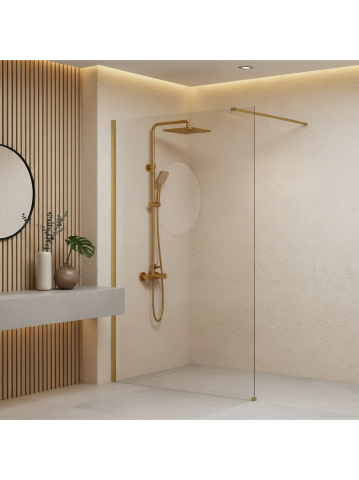 Paravan de dus Rea Flexi Transparent 100 cm auriu periat [6]