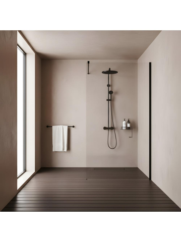 Paravan de dus Rea Flexi Transparent 100 cm negru [4]