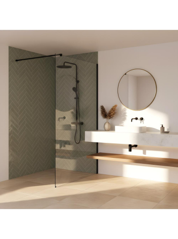 Paravan de dus Rea Flexi Transparent 110 cm negru [1]