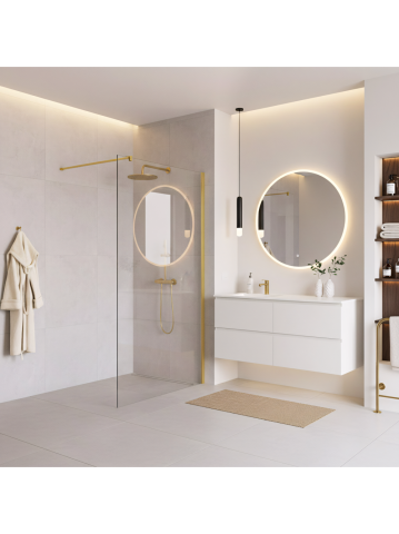 Paravan de dus Rea Flexi Transparent 120 cm auriu [5]