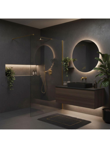 Paravan de dus Rea Flexi Transparent 130 cm auriu periat [4]