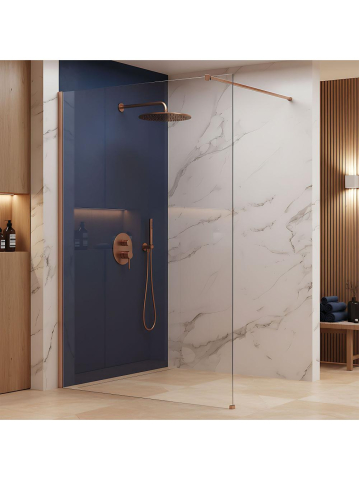 Paravan de dus Rea Flexi Transparent 130 cm cupru periat [5]