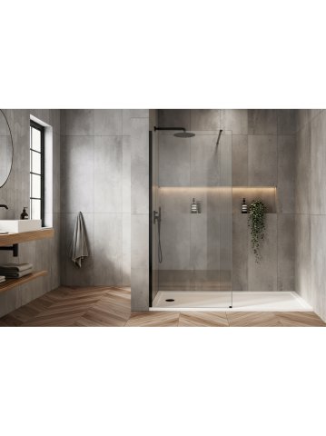 Paravan de dus Rea Flexi Transparent 130 cm negru [4]