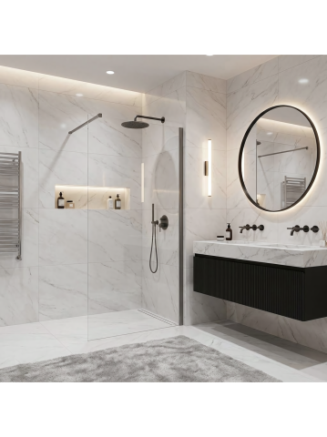 Paravan de dus Rea Flexi Transparent / Titan 130 [9]