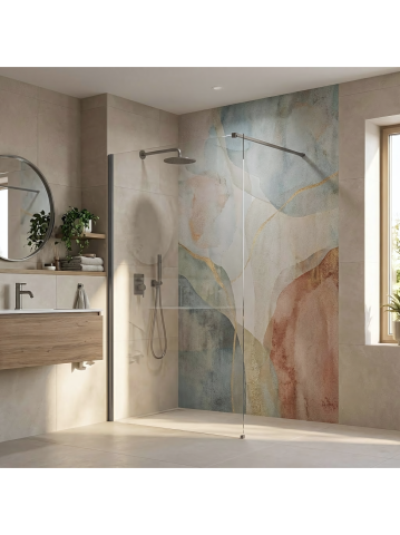 Paravan de dus Rea Flexi Transparent / Titan 130 [2]