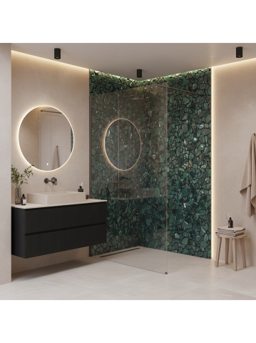 Paravan de dus Rea Flexi Transparent / Titan 140 [3]