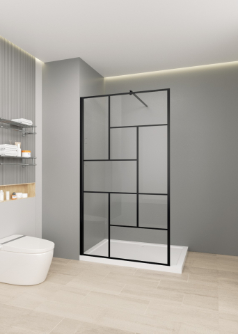 Paravan de dus - Paravan de dus Walk-In Sanoterm Urban Frame 100 cm negru mat