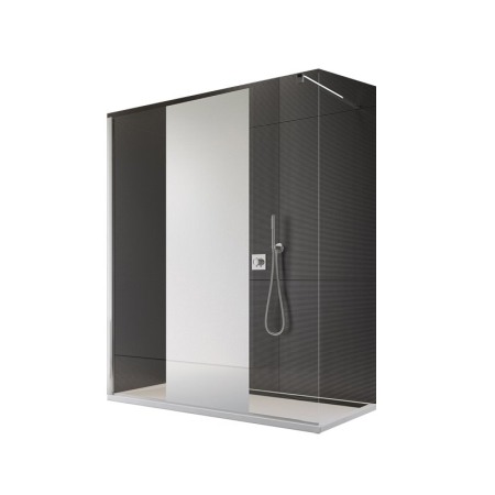 Cabine dus - Paravan de dus Sanswiss, Pur, profil crom, sticla transparenta, 100 x 200 cm