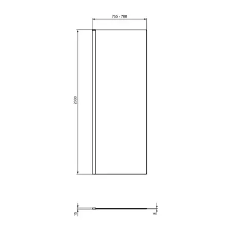 Paravan de dus tip Walk-in Ideal Standard i.life 80x200 cm sticla 8 mm argintiu [4]