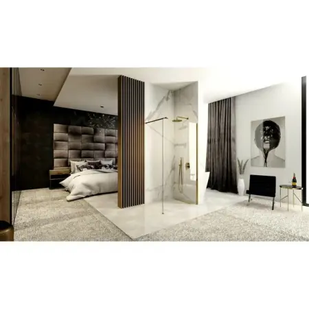 Paravan de dus tip Walk-in Rea Aero 110x195 cm profil auriu [4]