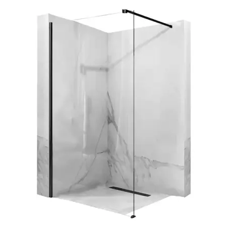 Cabine dus - Paravan de dus tip Walk-in Rea Aero 80x195 cm profil negru