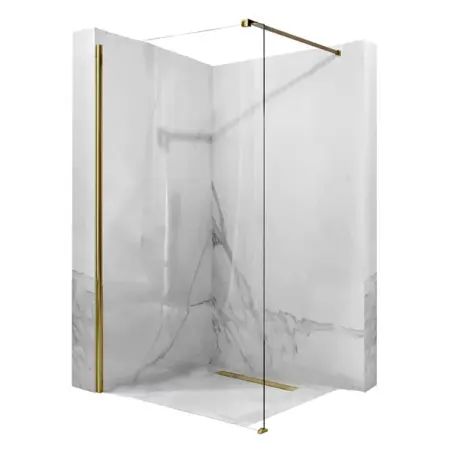 Cabine dus - Paravan de dus tip Walk-in Rea Aero 90x195 cm profil auriu