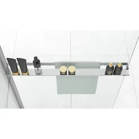 Paravan de dus tip Walk-in Rea Aero N 120x195 cm si etajera cu suport crom [6]