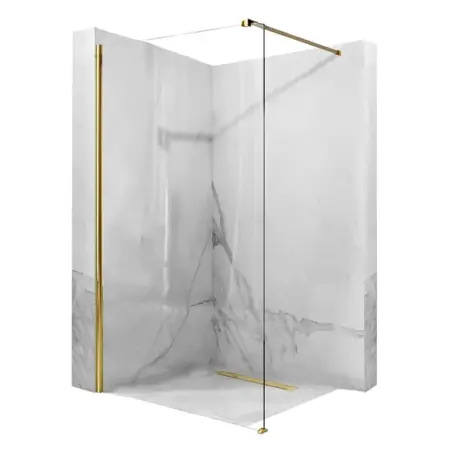 Cabine dus - Paravan de dus tip Walk-in Rea Aero N 80x195 cm profil auriu