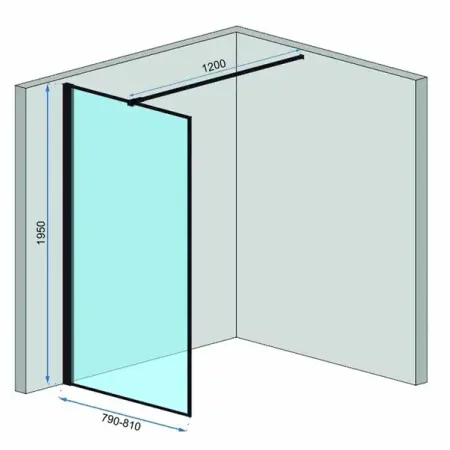 Paravan de dus tip Walk-in Rea Bler 80x195 cm profil negru [1]