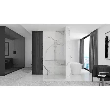 Paravan de dus tip Walk-in Rea Cortis cu parte culisanta 100x200 cm profil crom [5]