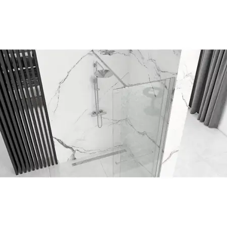 Paravan de dus tip Walk-in Rea Cortis cu parte culisanta 100x200 cm profil crom [3]