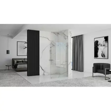Paravan de dus tip Walk-in Rea Cortis cu parte culisanta 120x200 cm profil crom [4]