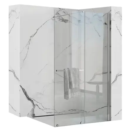 Usi culisante - Paravan de dus tip Walk-in Rea Cortis cu parte culisanta 120x200 cm profil crom