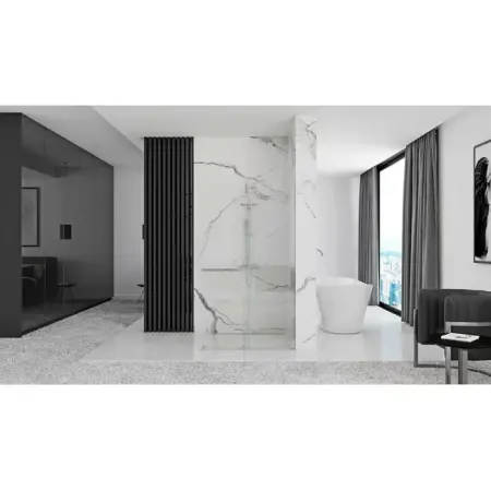 Paravan de dus tip Walk-in Rea Cortis cu parte culisanta 120x200 cm profil crom [5]