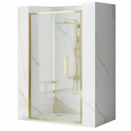 Usi pliabile - Paravan de dus tip Walk-in Rea Rapid Fold 100x195 cm profil auriu