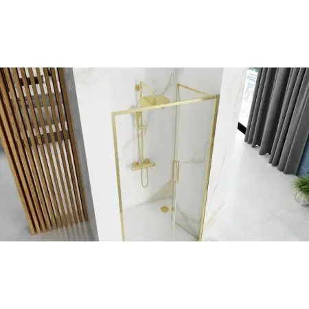 Paravan de dus tip Walk-in Rea Rapid Fold 80x195 cm profil auriu [1]