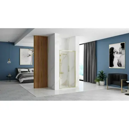 Paravan de dus tip Walk-in Rea Rapid Fold 80x195 cm profil auriu [4]