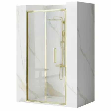 Usi pliabile - Paravan de dus tip Walk-in Rea Rapid Fold 80x195 cm profil auriu