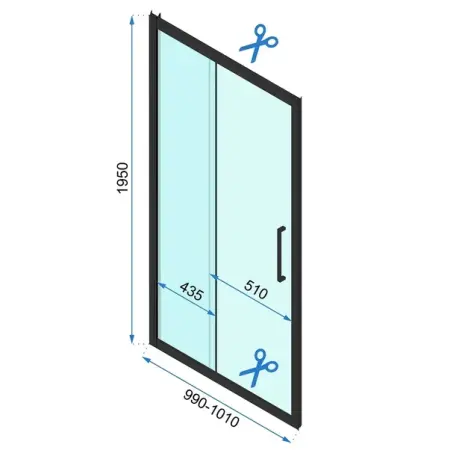 Paravan de dus tip Walk-in Rea Rapid Slide 100x195 cm profil auriu periat [6]