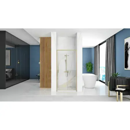 Paravan de dus tip Walk-in Rea Rapid Slide 100x195 cm profil auriu periat [2]