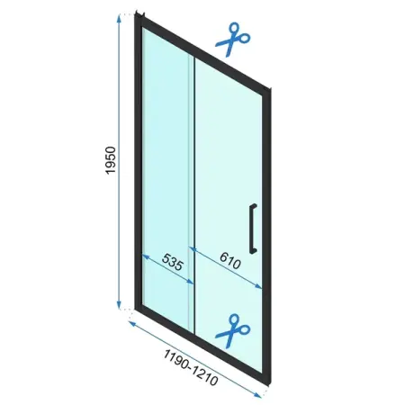 Paravan de dus tip Walk-in Rea Rapid Slide 120x195 cm profil auriu periat [6]