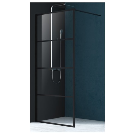 Cabine dus - Paravan de dus, Walk-in, Mediterraneo, Black 4, 100 x 200, negru