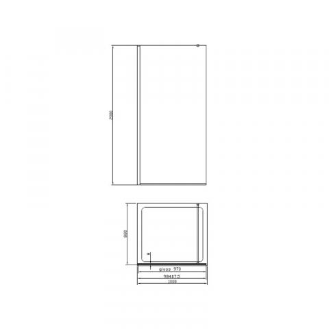 Paravan de dus walk-in Mediterraneo Foxy 100 x 200 cm easy clean crom [2]