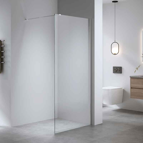 Paravan de dus - Paravan de duș Walk-In Mediterraneo Trixie 100 cm, sticlă securizată 8 mm, profil crom