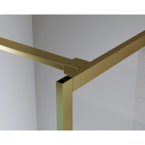 Paravan de duș Walk-In Mediterraneo Trixie 120 cm, sticlă securizată 8 mm, profil auriu [6]