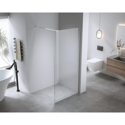 Paravan de duș Walk-In Mediterraneo Trixie 80 cm, sticlă securizată 8 mm, profil crom [2]