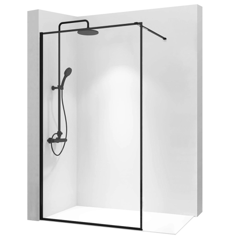 Paravan de dus - Paravan de dus Walk-In Sanoterm Urban 90 cm negru mat