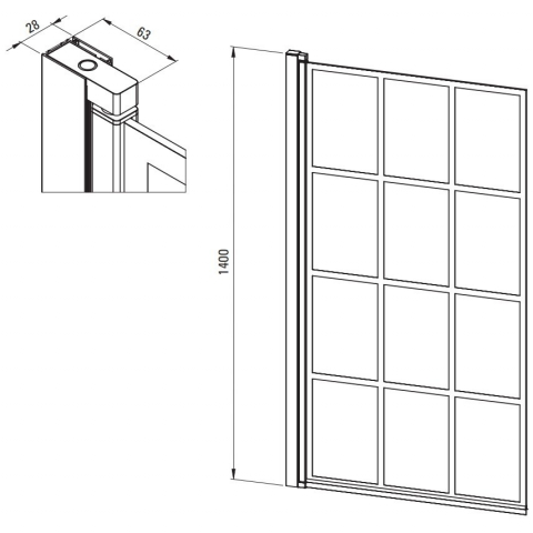Paravan pentru cada Deante Jasmin 78x140 cm negru [2]