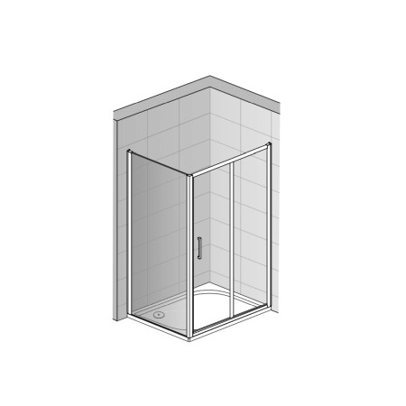 Perete fix Sanswiss, Ocelia, 80 x 190 cm, crom lucios [2]