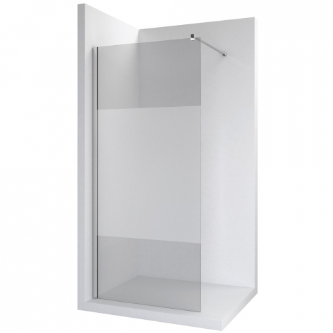 Cabine dus - Perete sticla dus Walk In Roca District 90xH200 cm, sticla 8 mm, profil crom
