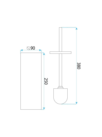 Perie WC Rea B106 Titan 90x255x90 mm montare pe blat seria Til [9]