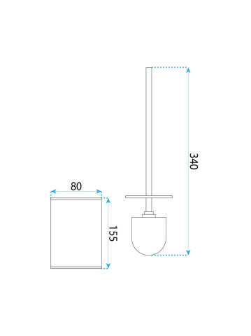 Perie WC Rea B110 Titan montata pe blat 80x390x80 mm plastic metal [9]