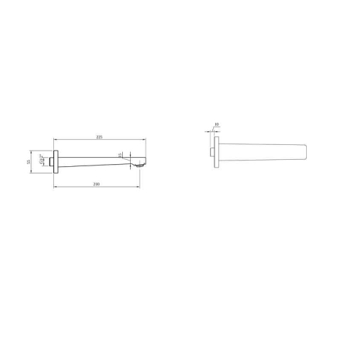 Pipă de umplere pentru cadă Villeroy&Boch, Architectura Square, 22.4 cm, crom [3]