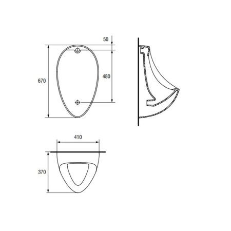 Pisoar Cersanit, Taurus, cu alimentare din spate [1]