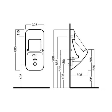 Pisoar suspendat, Hatria, Fusion, alb [1]