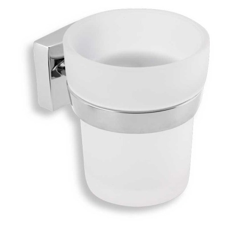 Accesorii baie - Portpahar din sticla, Ferro, Metalia 12, crom
