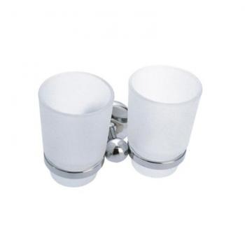 Accesorii lavoar - Portpahar dublu, Ferro, Metalia 1, crom