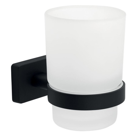 Accesorii baie - Portpahar, Ferro, Greta, alb - negru mat